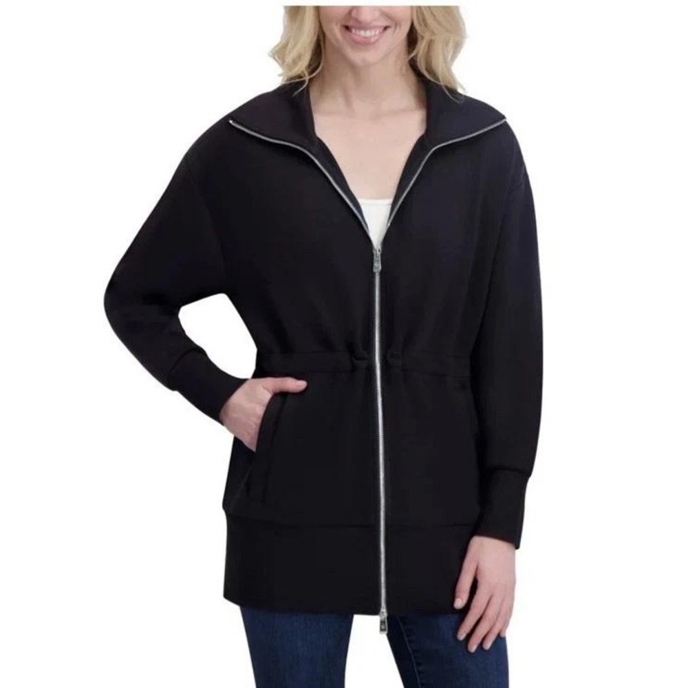 NWOT Converse Women's S Black Drawstring Waist Full Zip Long Lined Sweatshirt